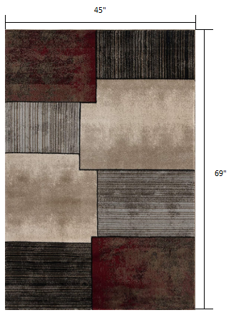 8' X 10' Brown Abstract Dhurrie Area Rug