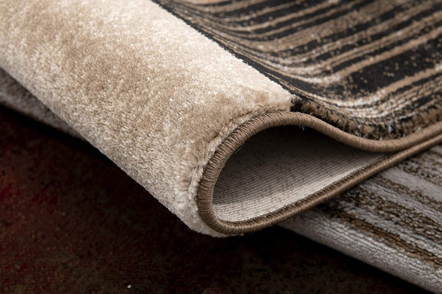 8' X 10' Brown Abstract Dhurrie Area Rug