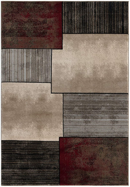 8' X 10' Brown Abstract Dhurrie Area Rug