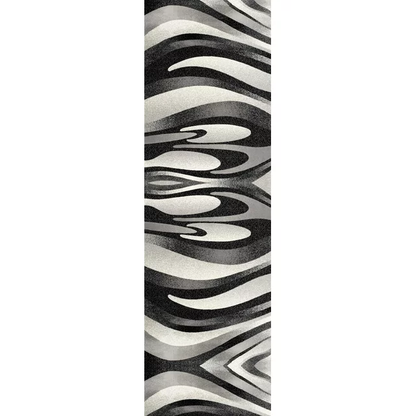 13' Runner Grey Abstract Power Loom Runner Rug