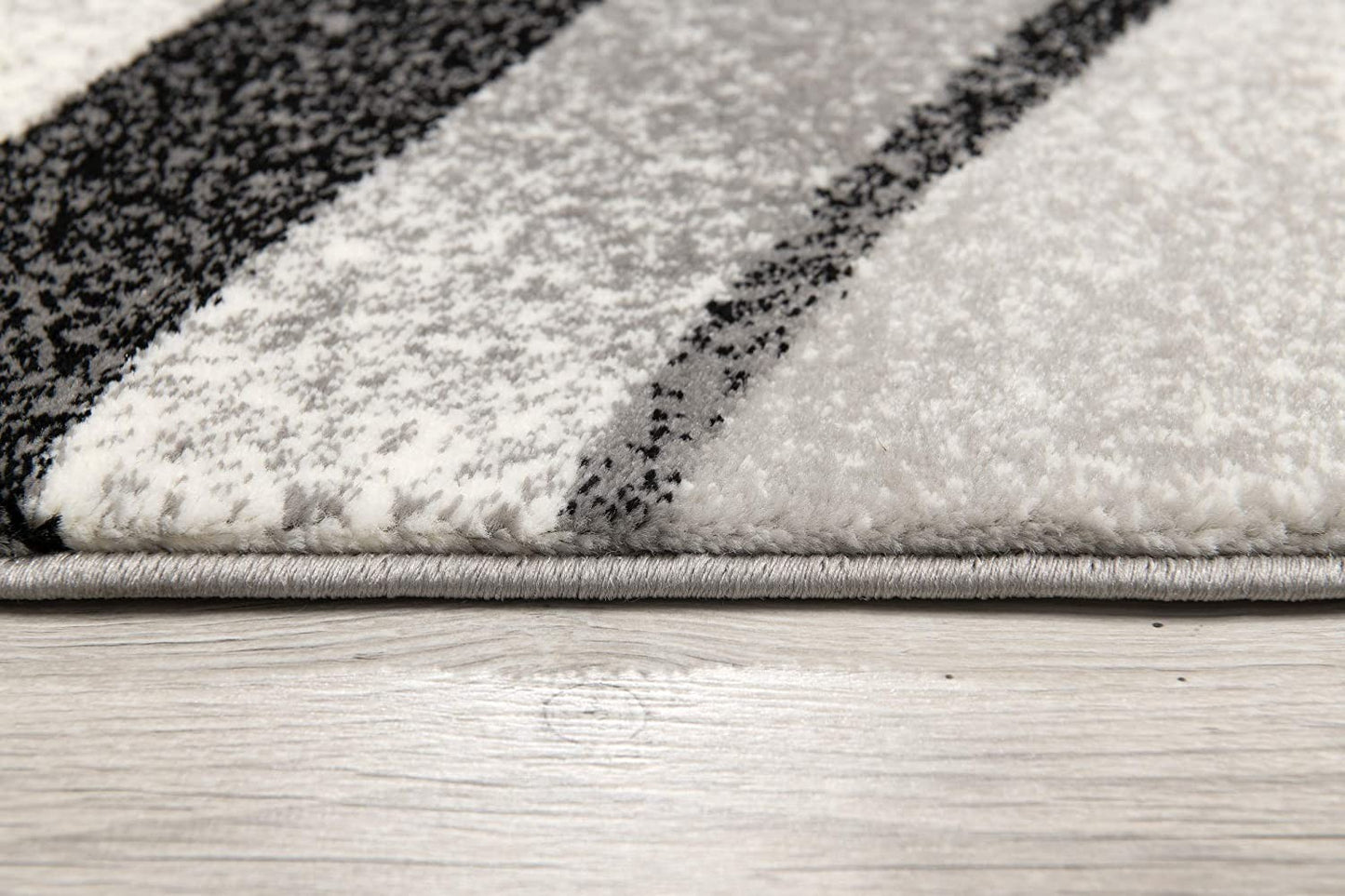 13' Runner Grey Abstract Power Loom Runner Rug