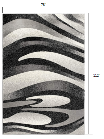 13' Runner Grey Abstract Power Loom Runner Rug