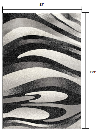 13' Runner Grey Abstract Power Loom Runner Rug