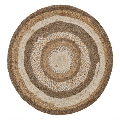 Multicolored Concentric Boutique Jute Rug