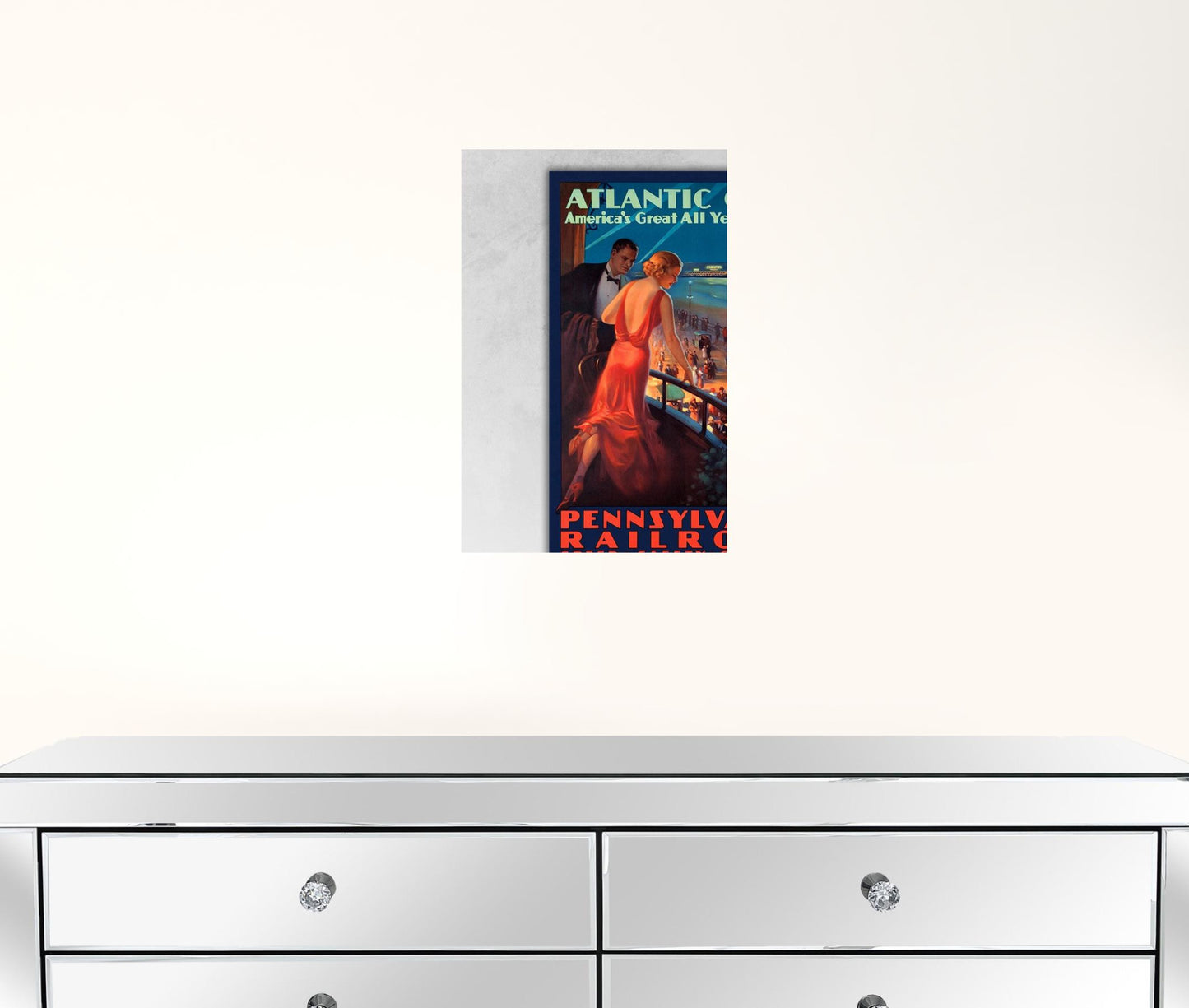 Vintage 1935 Atlantic City Travel Unframed Print Wall Art