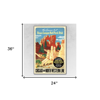 Vintage 1950S Bryce Canyon National Park Unframed Print Wall Art
