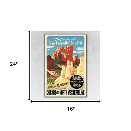 Vintage 1950S Bryce Canyon National Park Unframed Print Wall Art