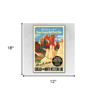 Vintage 1950S Bryce Canyon National Park Unframed Print Wall Art