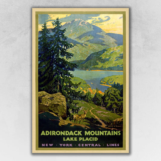 Vintage 1920S Adirondack Mountains Unframed Print Wall Art