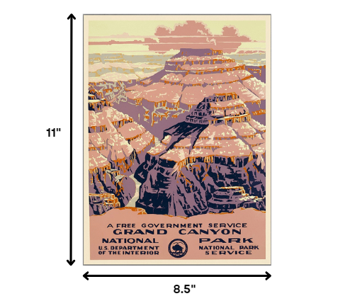 36" X 48" Grand Canyon C1938 Vintage Travel Poster Wall Art