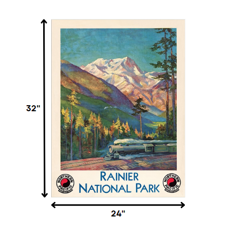 36" X 48" Rainier National Park C1920S Vintage Travel Poster Wall Art