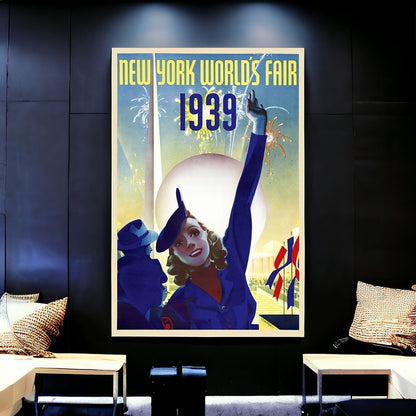 New York 1939 World's Fair Vintage Travel Unframed Print Wall Art