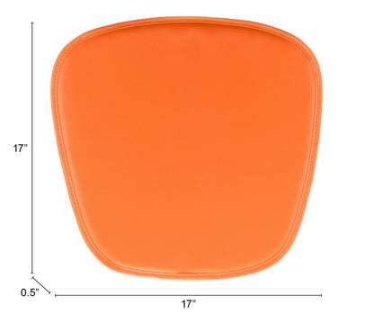 17" X 17" Orange Synthetic Solid Color Dining Chair Cushion Seat Cushion