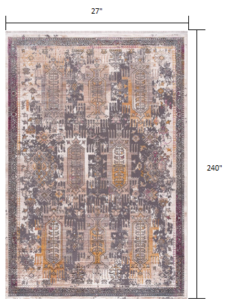 4’ x 6’ Gray Faded Tribal Motifs Area Rug
