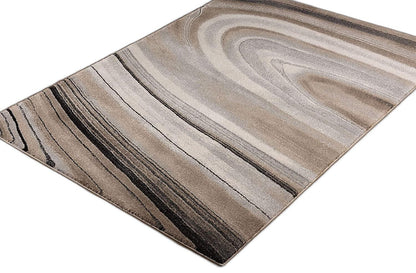 5’ x 8’ Cream and Tan Abstract Marble Area Rug