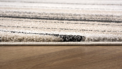 5’ x 8’ Cream and Tan Abstract Marble Area Rug
