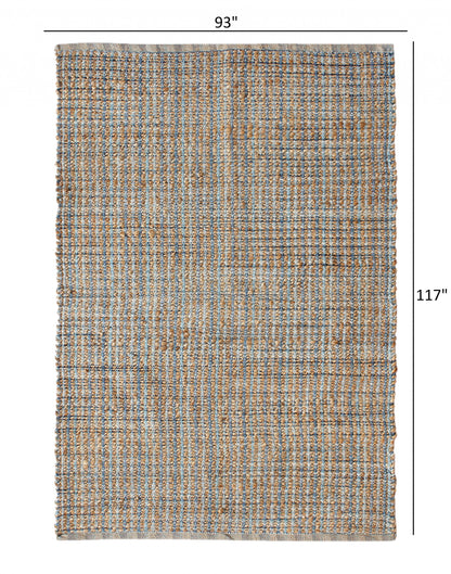 5' X 8' Blue Dhurrie Hand Woven Area Rug