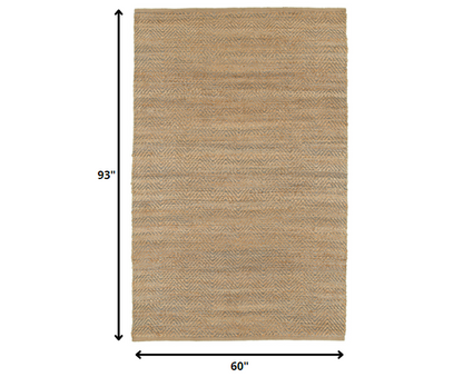 8' X 10' Brown Dhurrie Hand Woven Area Rug