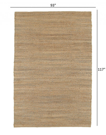 8' X 10' Brown Dhurrie Hand Woven Area Rug