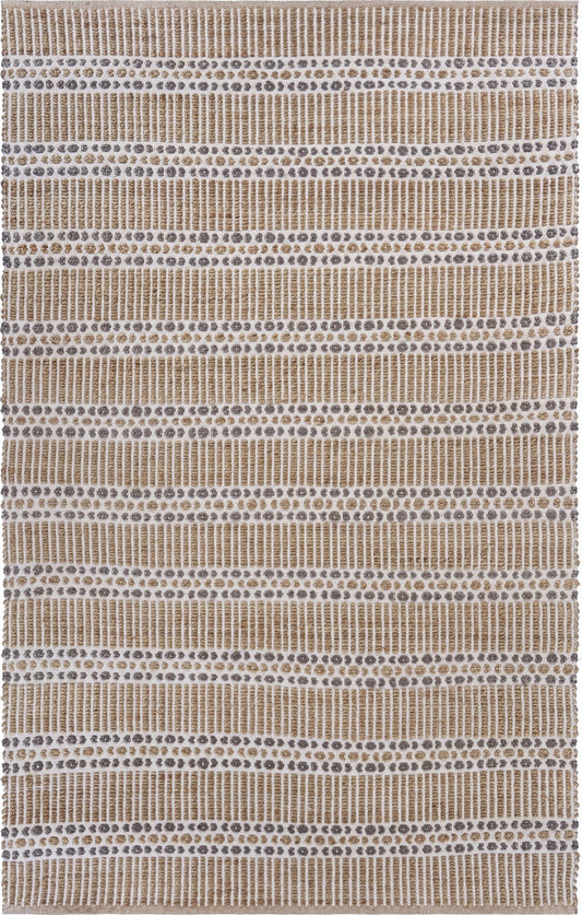 8' X 10' Gray And Ivory Dhurrie Hand Woven Area Rug