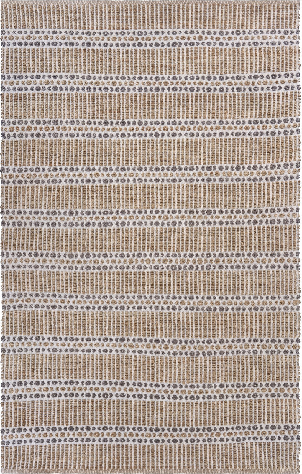 8' X 10' Gray And Ivory Dhurrie Hand Woven Area Rug
