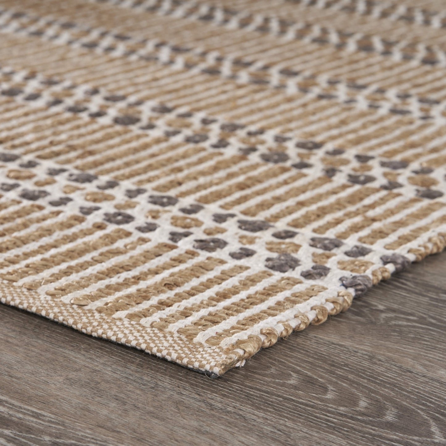 8' X 10' Gray And Ivory Dhurrie Hand Woven Area Rug