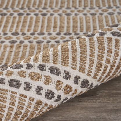 8' X 10' Gray And Ivory Dhurrie Hand Woven Area Rug