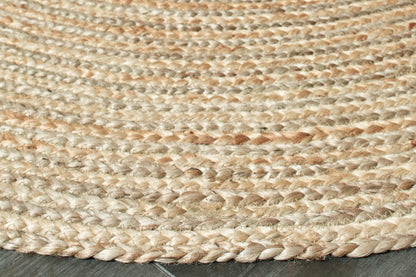 9’ Brown Oval Shaped Jute Area Rug