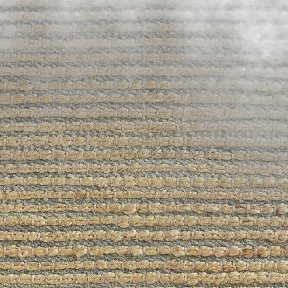 8’ x 10’ Tan and Blue Undertone Striated Area Rug