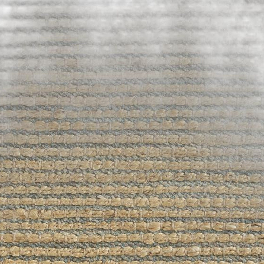 8’ x 10’ Tan and Blue Undertone Striated Area Rug