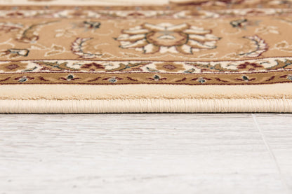 5’ x 8’ Cream and Tan Ornate Border Area Rug