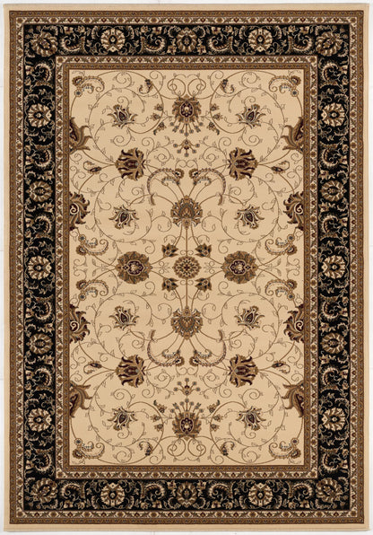 7’ x 9’ Cream and Black Decorative Area Rug