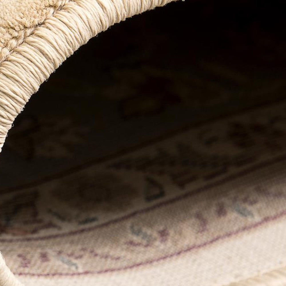 3’ x 10’ Cream and Blue Traditional Runner Rug