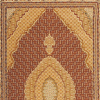 7’ x 9’ Red and Beige Medallion Area Rug