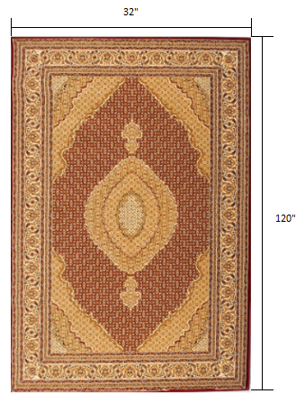 7’ x 9’ Red and Beige Medallion Area Rug