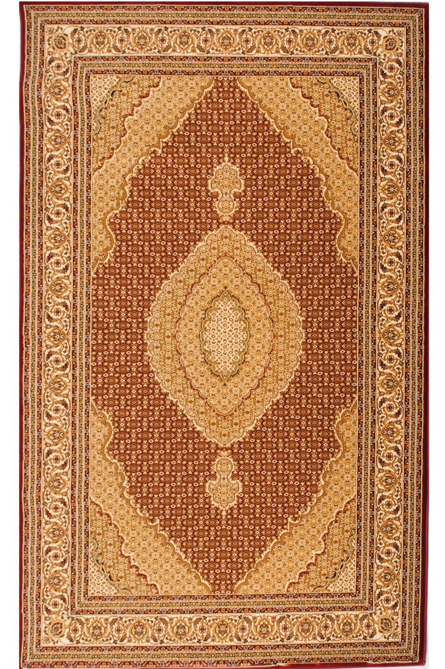 7’ x 9’ Red and Beige Medallion Area Rug