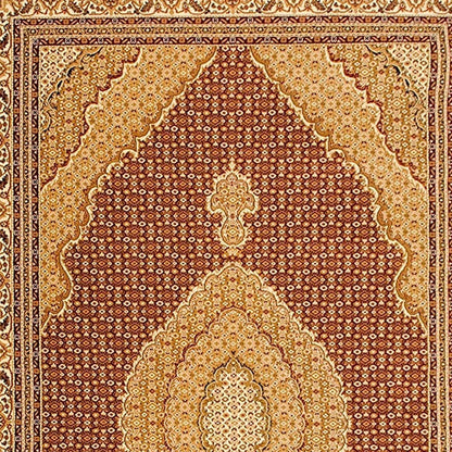7’ x 9’ Red and Beige Medallion Area Rug