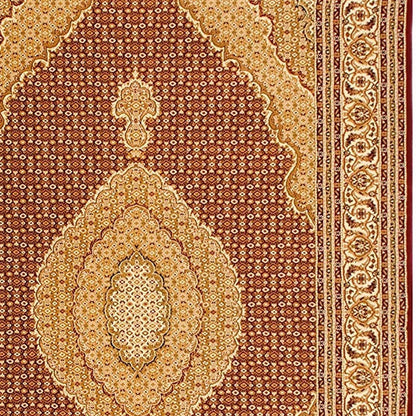7’ x 9’ Red and Beige Medallion Area Rug