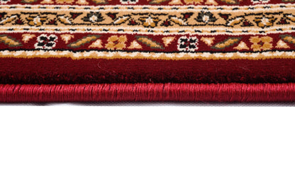 7’ x 9’ Red and Beige Medallion Area Rug