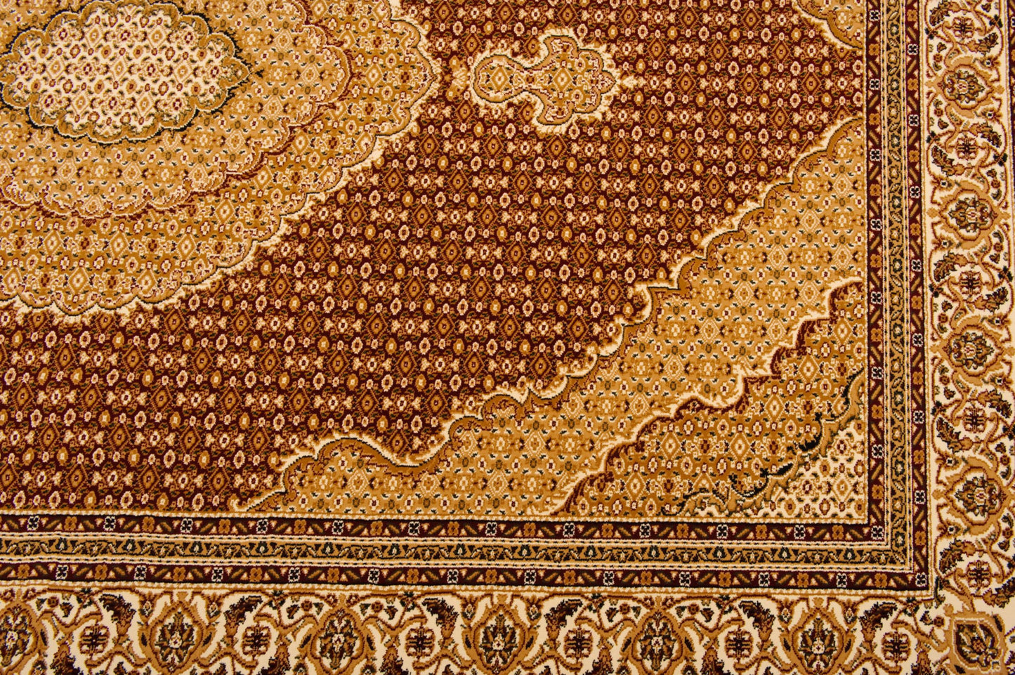 7’ x 9’ Red and Beige Medallion Area Rug