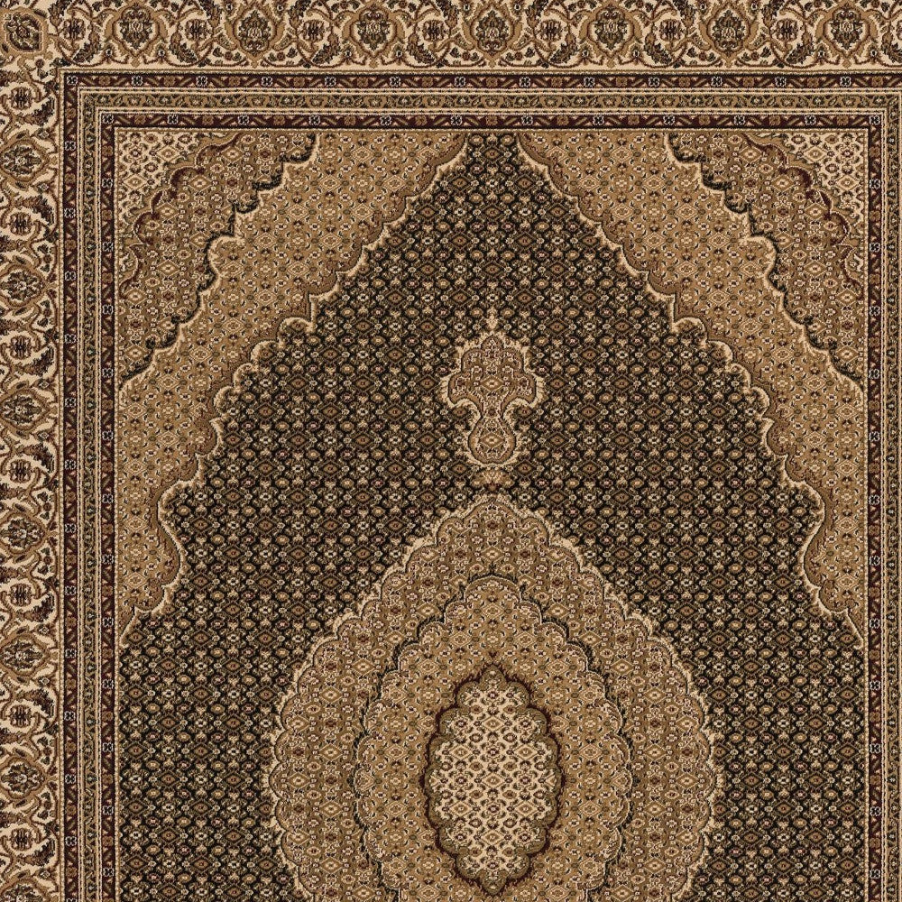 5’ x 8’ Black and Beige Medallion Area Rug