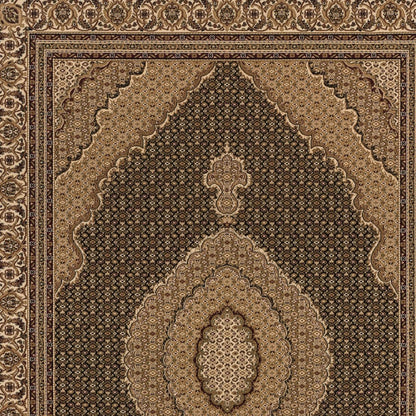 5’ x 8’ Black and Beige Medallion Area Rug