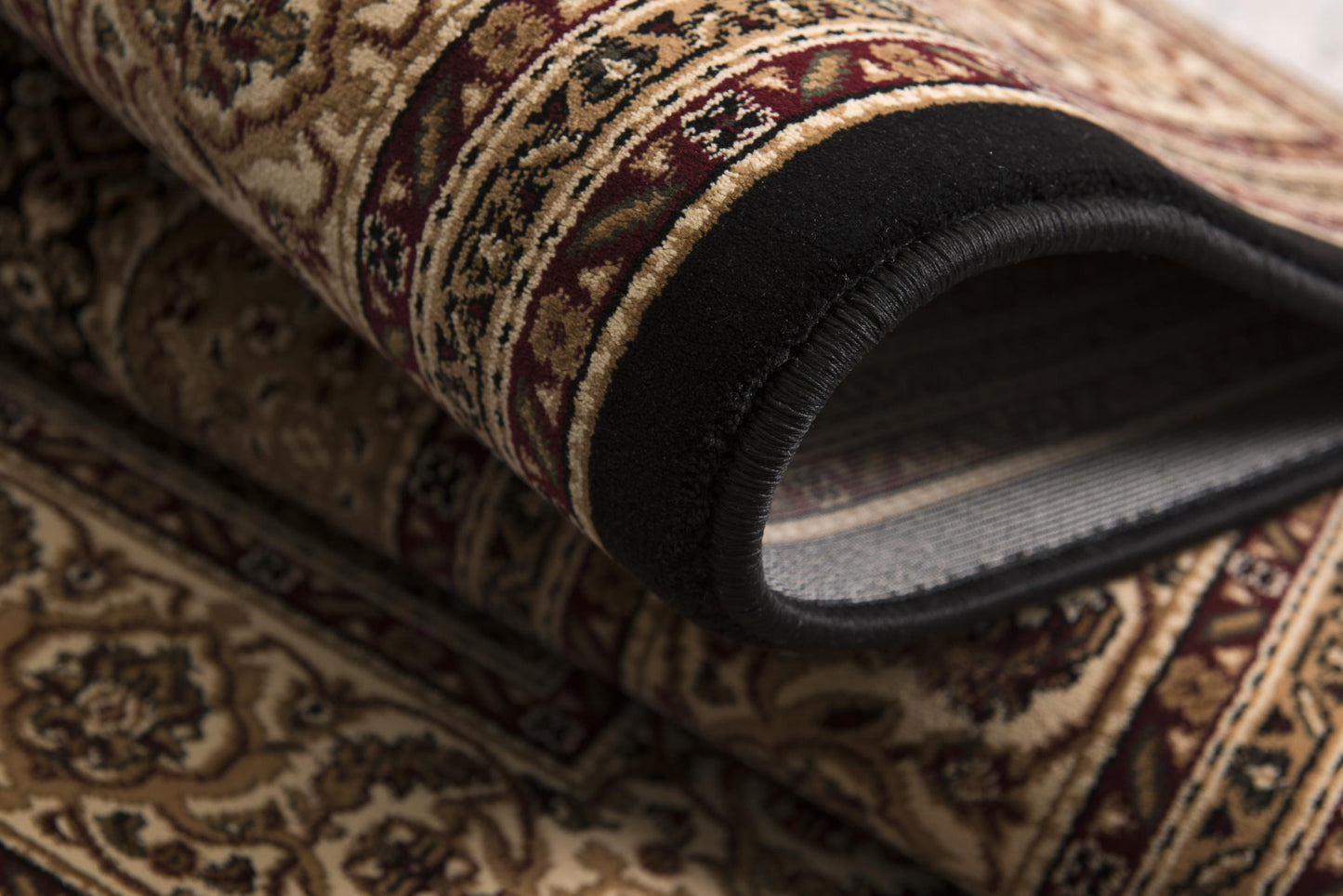 5’ x 8’ Black and Beige Medallion Area Rug