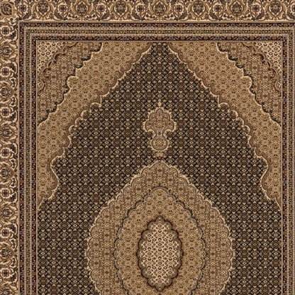 5’ x 8’ Black and Beige Medallion Area Rug