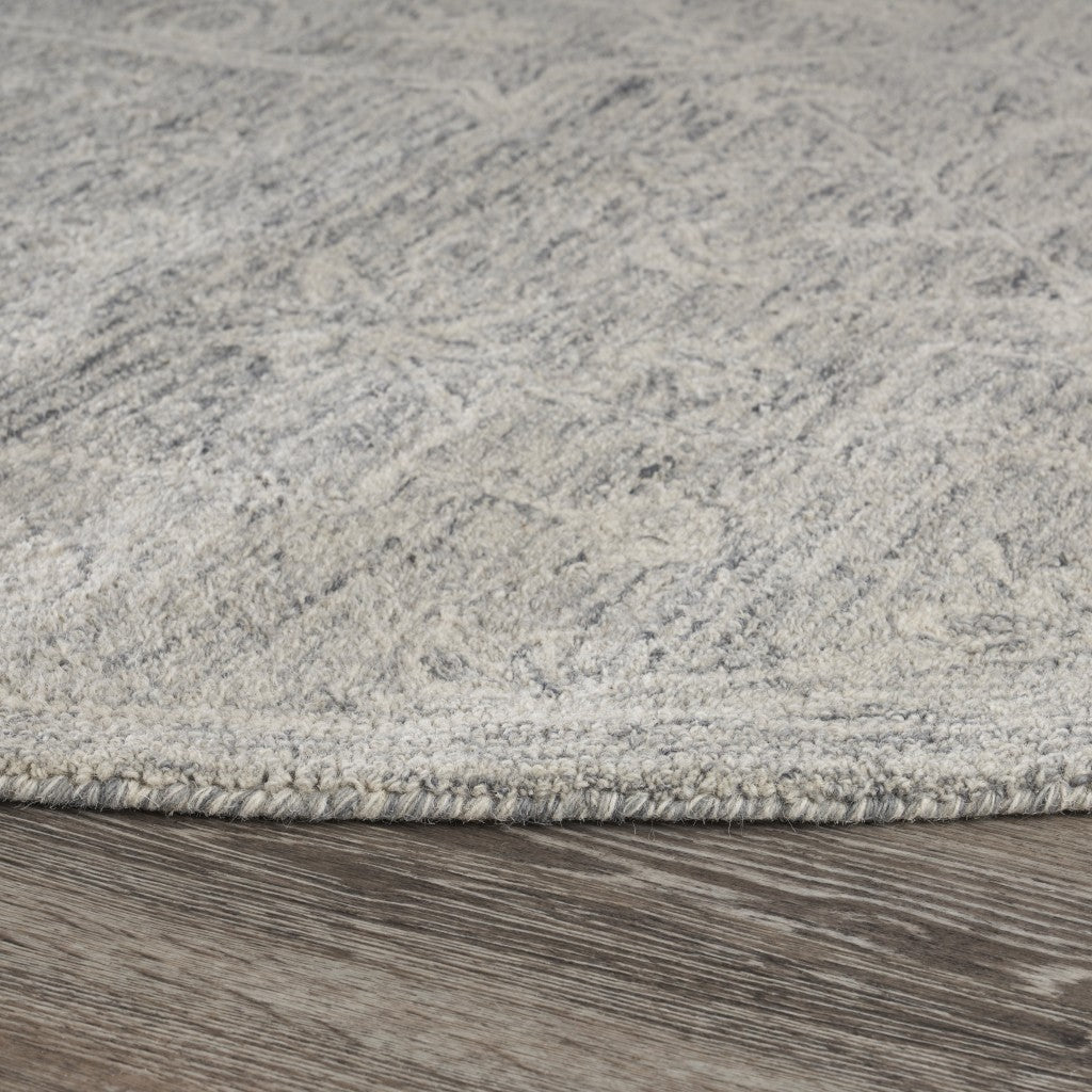 7’ x 9’ Gray Floral Finesse Area Rug