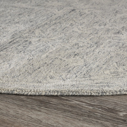 7’ x 9’ Gray Floral Finesse Area Rug