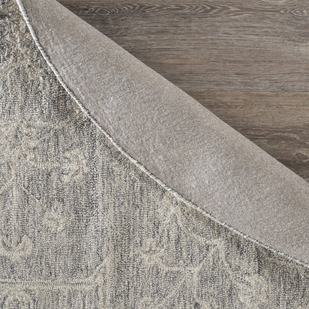 7’ x 9’ Gray Floral Finesse Area Rug