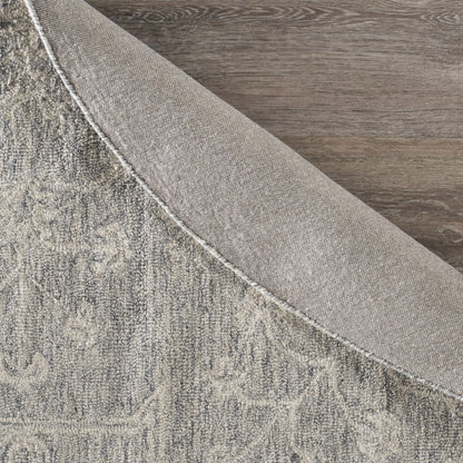 7’ x 9’ Gray Floral Finesse Area Rug