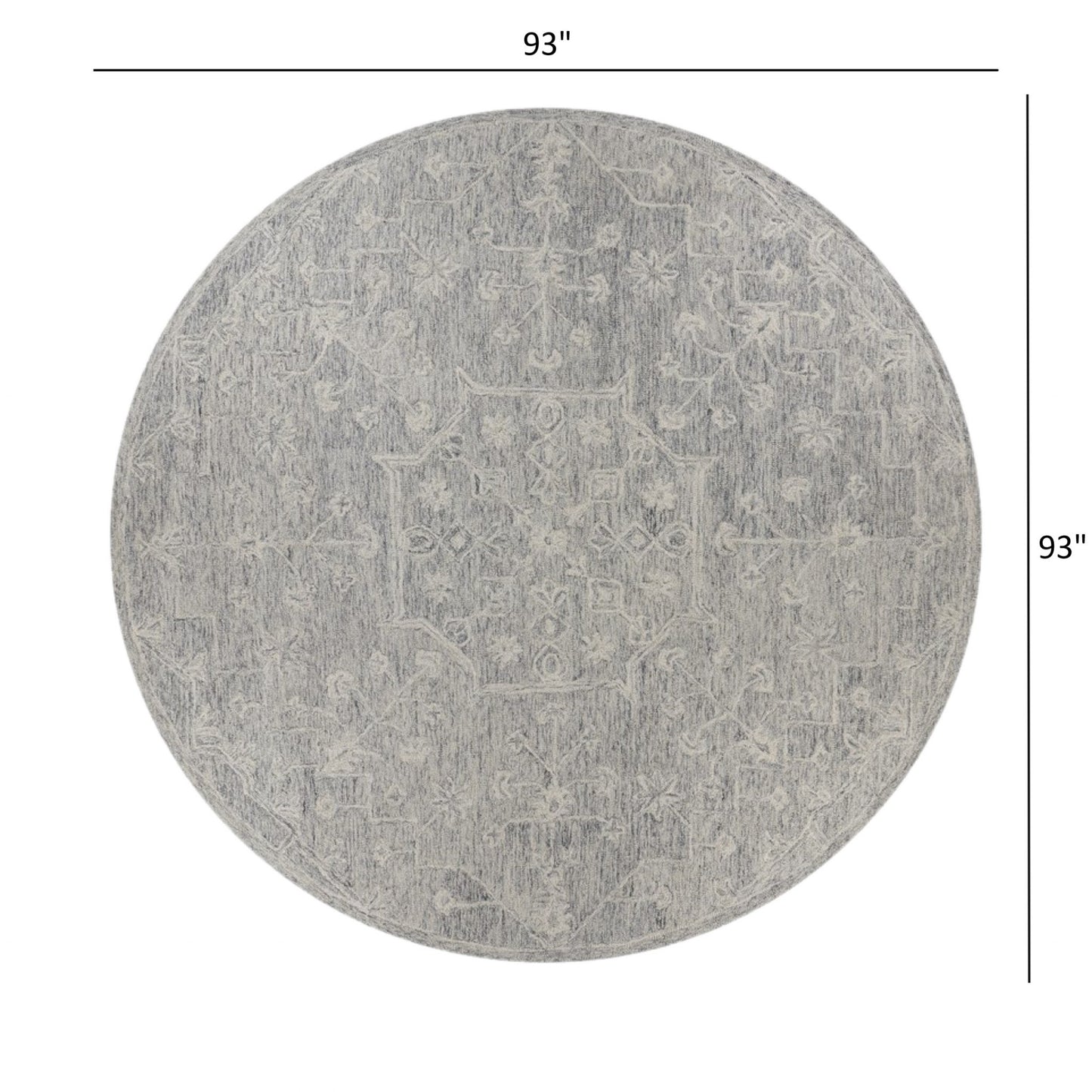 7’ x 9’ Gray Floral Finesse Area Rug