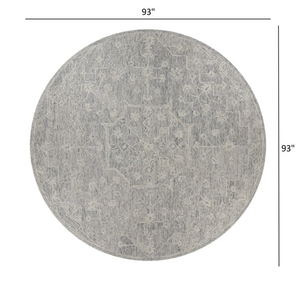 7’ x 9’ Gray Floral Finesse Area Rug